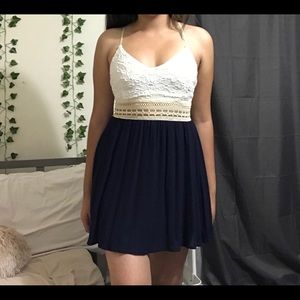 Navy Blue and White Dress